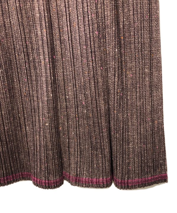 [Pre-owned] PLEATS PLEASE Pleated long skirt with nep tweed transfer pattern PP12-JG267 on Sale