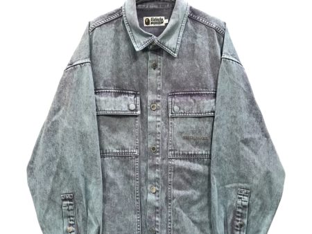 [Pre-owned] A BATHING APE ACID WASH WORK SHIRT Acid wash work shirt 001SHK301303M For Sale