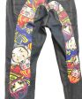 [Pre-owned] EVISU Carrot-fit Denim Jeans with Allover Daruma Daicock Print Hot on Sale