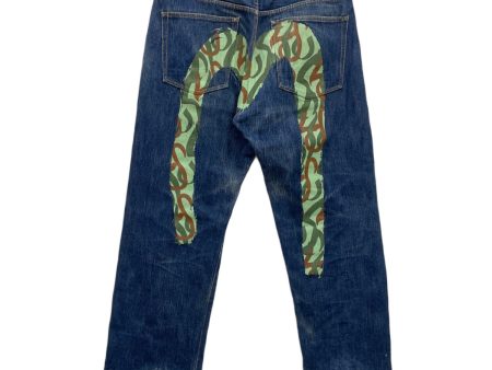 [Pre-owned] EVISU Camouflage chamois denim pants For Sale